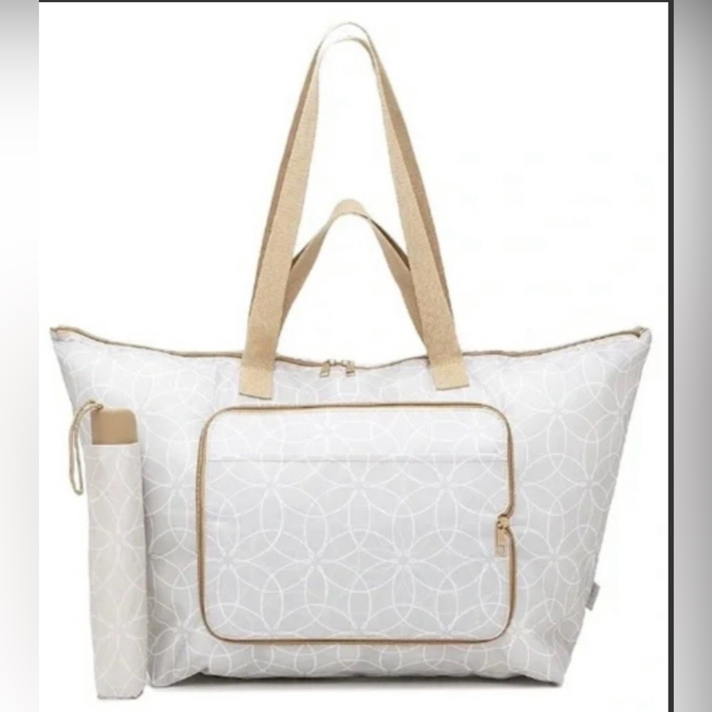 Foldable Tote Bag with Coordinating Umbrella - sealed in original packaging